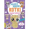 POŁĄCZ KROPKI ZNAJŹ RÓŻNICĘ. KOTKI Z NAKLEJKAMI