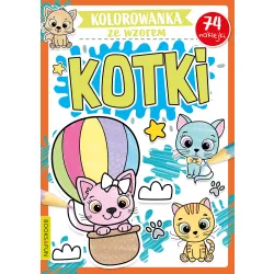 KOLOROWANKA  ZE WZOREM KOTKI Z NAKLEJKAM