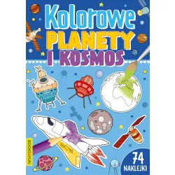 KOLOROWE PLANETY I KOSMOS Z NAKLEJKAMI