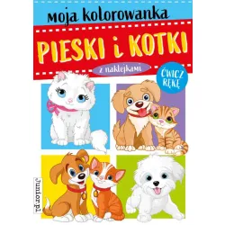 MOJA KOLOROWANKA . PIESKI I KOTKI Z NAKLEJKAMI