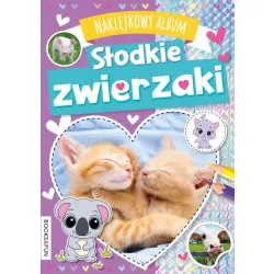 NAKLEJKOWY ALBUM SŁODKIE ZWIERZAKI Z NAKLEJKAMI Z BROKATEM