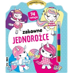 ZABAWNE JEDNOROŻCE KOLOROWANKA Z KREDKĄ