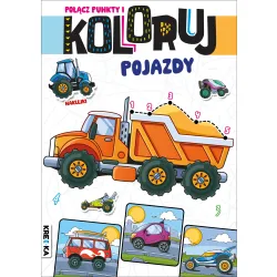 POŁĄCZ PUNKTY I KOLORUJ POJAZDY