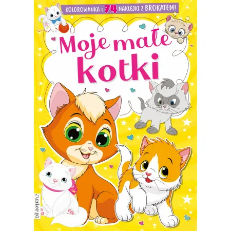 MOJE MAŁE KOTKI  (KOLOROWANKA Z NAKLEJKAMI I BROKATEM!!! )