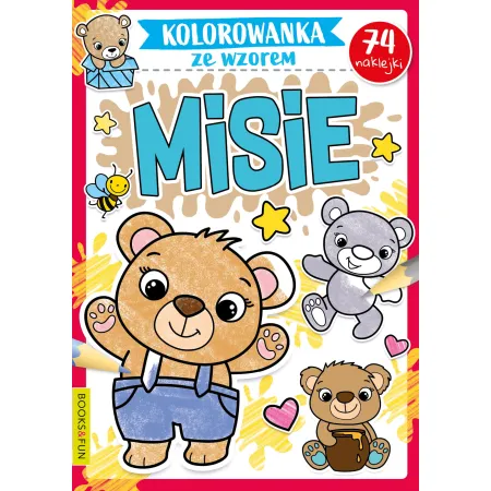 KOLOROWANKA ZE WZOREM MISIE Z NAKLEJKAMI