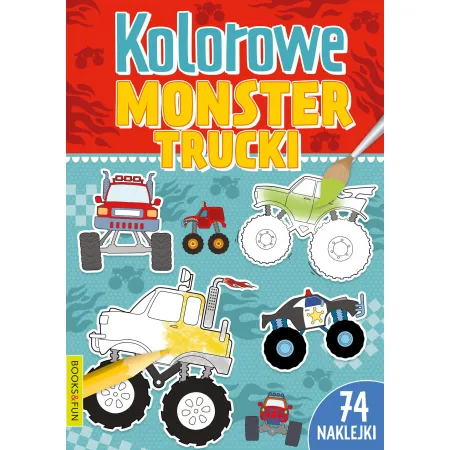 KOLOROWE MONSTER TRUCKI Z NAKLEJKAMI