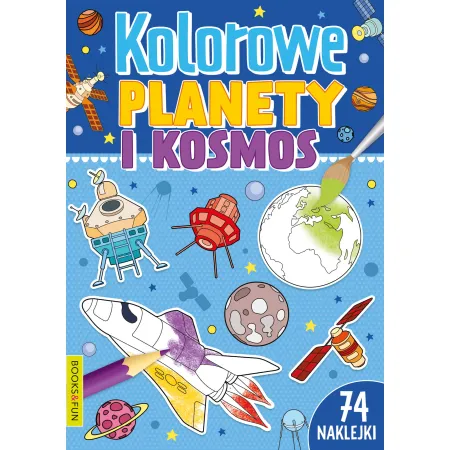 KOLOROWE PLANETY I KOSMOS Z NAKLEJKAMI