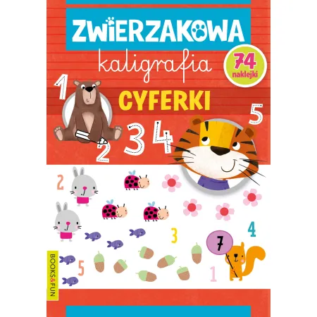ZWIERZAKOWA KALIGRAFIA CYFERKI  Z NAKLEJKAMI