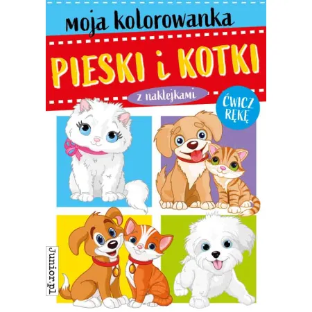 MOJA KOLOROWANKA . PIESKI I KOTKI Z NAKLEJKAMI