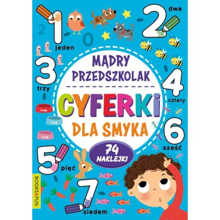 MĄDRY PRZDSZKOLAK CYFERKI DLA SMYKA   Z NAKLEJKAMI