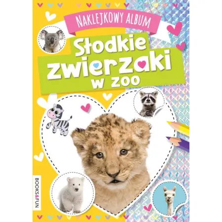 NAKLEJKOWY ALBUM SŁODKIE ZWIERZAKI W ZOO Z NAKLEJKAMI Z BROKATEM