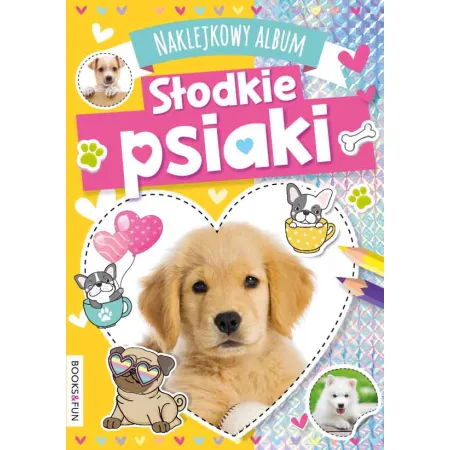 NAKLEJKOWY ALBUM SŁODKIE PSIAKI Z NAKLEJKAMI Z BROKATEM