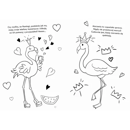 FLAMINGI(KOLOROWANKA Z NAKLEJKAMI Z BROKATEM )