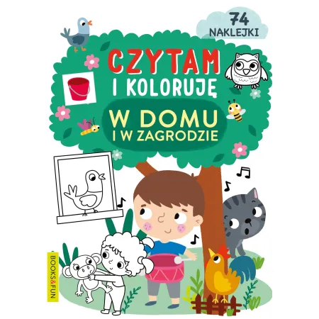 CZYTAM I KOLORUJE   W DOMU W ZAGRODZIE Z NAKLEJKAMI