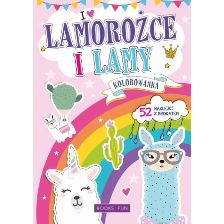 LAMOROŻCE I LAMY KOLOROWANKA Z NAKLEJKAMI Z BROKATEM)