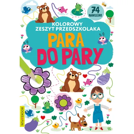 KOLOROWY ZESZYT PRZEDSZKOLAKA PARA DO PARY Z NAKLEJKAMI