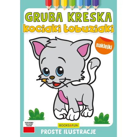 KOCIAKI ŁOBUZIAKI Z NAKLEJKAMI GRUBA KRESKA