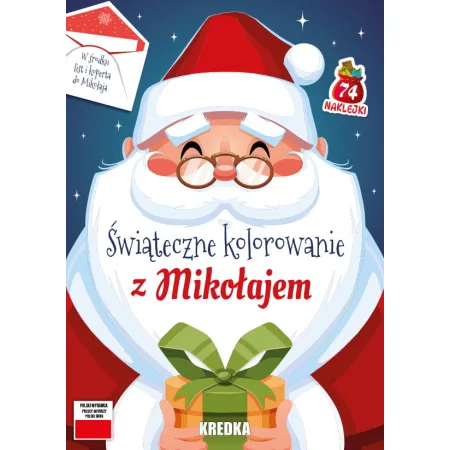 ŚWIĄTECZNE KOLOROWANIE Z MIKOŁAJEM Z NAKLEJKAMI