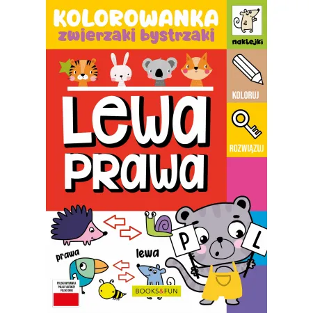 ZWIERZAKI BYSTRZAKI. LEWA PRAWA Z NAKLEJKAMI
