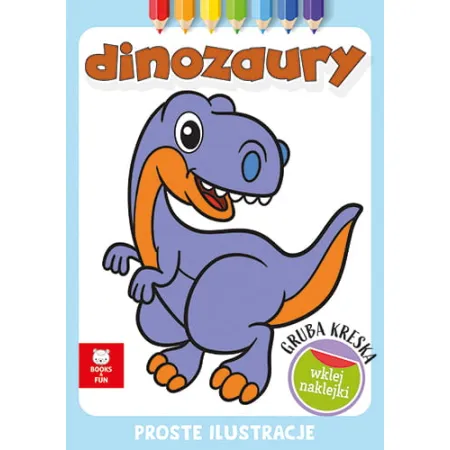 DINOZAURY Z NAKLEJKAMI GRUBA KRESKA