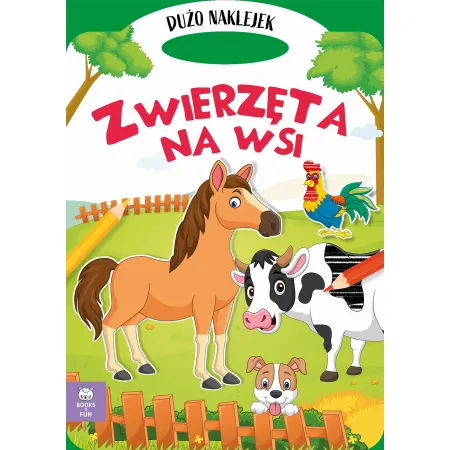 TECZKA ZWIERZĘTA NA WSI  Z PODWÓJNYMI NAKLEJKAMI