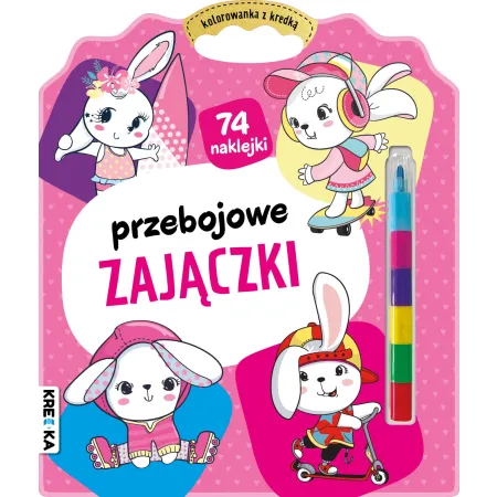 PRZEBOJOWE ZAJĄCZKI KOLOROWANKA Z KREDKĄ