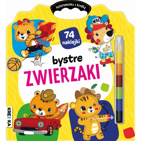 BYSTRE ZWIERZAKI KOLOROWANKA Z KREDKĄ