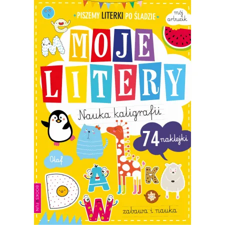 MOJE LITERY NAUKA KALIGRAFI Z NAKLEJKAMI